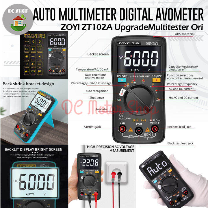 ZOYI ZT102A Upgrade Auto Multimeter Digital Avometer Multitester Ori