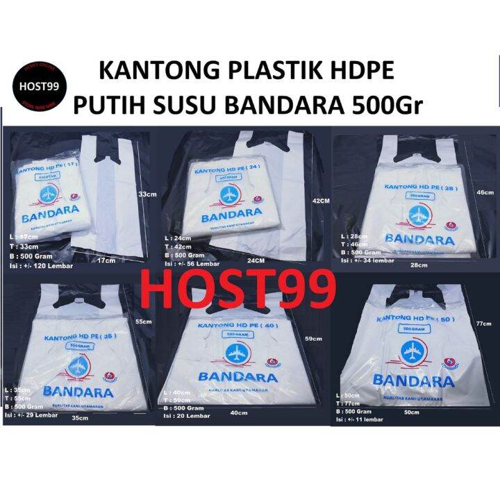 Kantong Plastik Kresek HDPE Tebal Putih Susu Bandara 500Gram Lazada