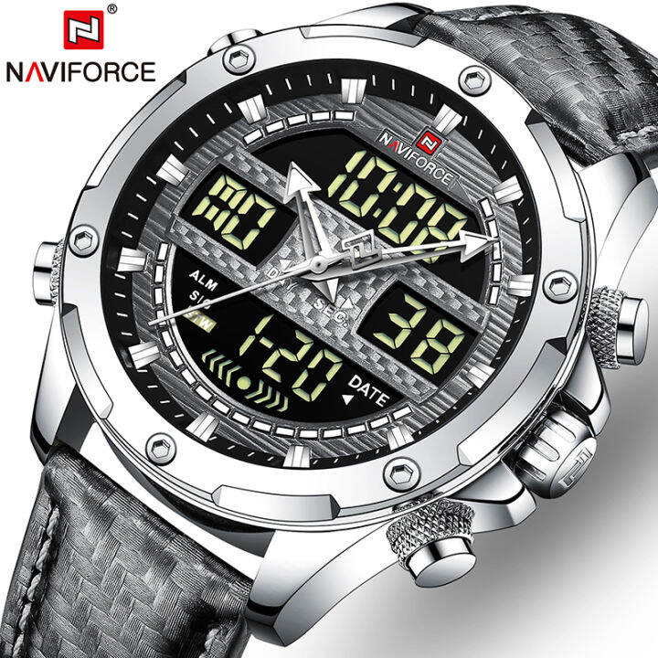 NAVIFORCE Top Luxury Brand Casual Men S Quartz Digital Watch Leather