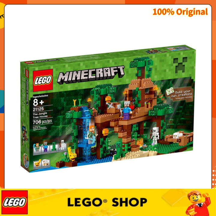 Lego Minecraft Jungle Tree House Piraso Regalo Ng Mga Bloke