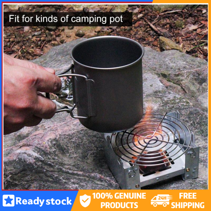 Portable Camping Alcohol Stove Burner Solid Alcohol Fuel Folding Stove