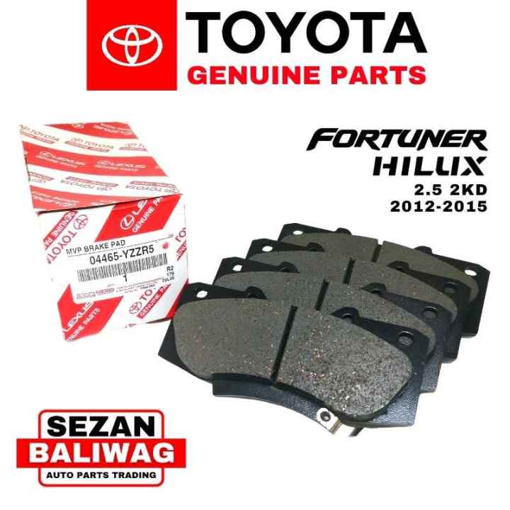 ORIGINAL TOYOTA FRONT BRAKE PAD SET FORTUNER HILUX 4X2 2KD 2012 2015