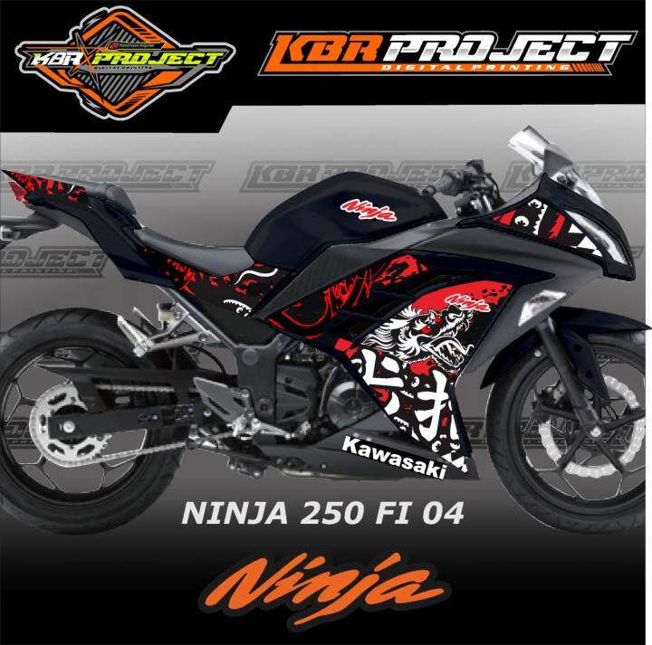 Stiker Striping Ninja 250 FI Lis Variasi Stiker Motor Kawasaki Desain