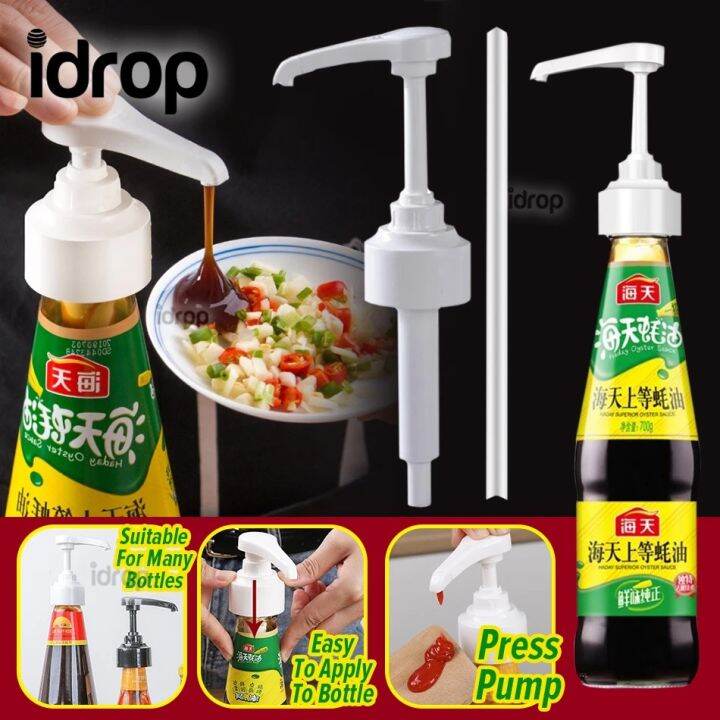 Idrop Pressure Pump Bottle Nozzle Dispenser Universal For Sauce