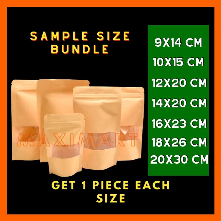 Sample Bundle Brown Kraft Stand Up Pouch With Zip Lock Ziplock