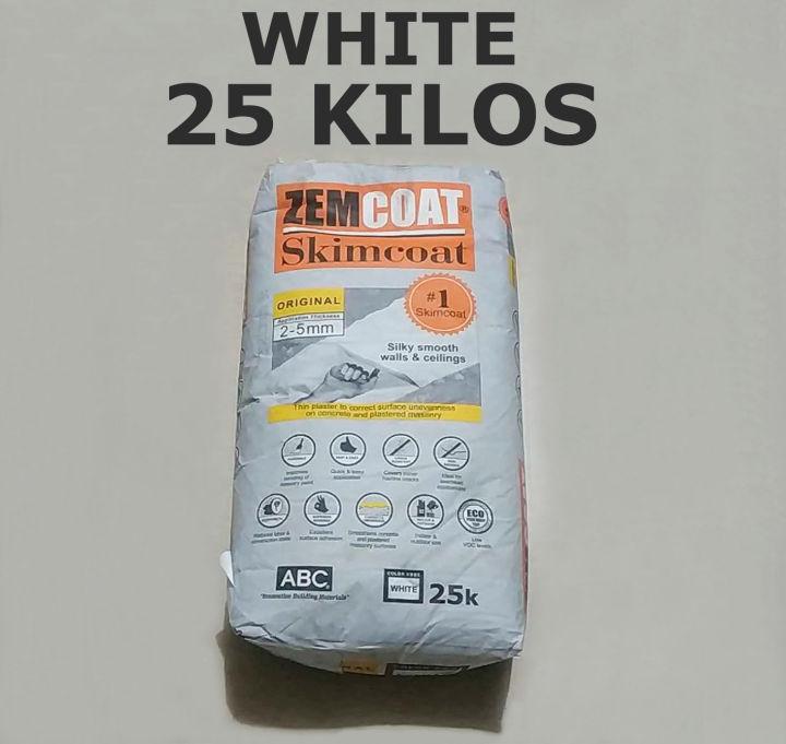 Kilos Original Abc Zemcoat Skimcoat White Color Kilos Bag