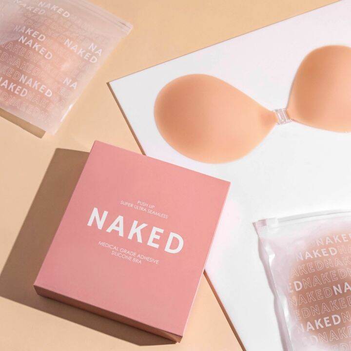 Naked บราปกนก บราซลโคน รนขอบบางพเศษ ปดสจก 100 บราดนทรง เนอแ