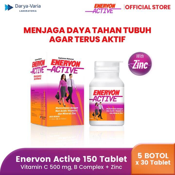 Enervon Active Botol Vitamin C Dan B Complex Isi Tablet Botol X