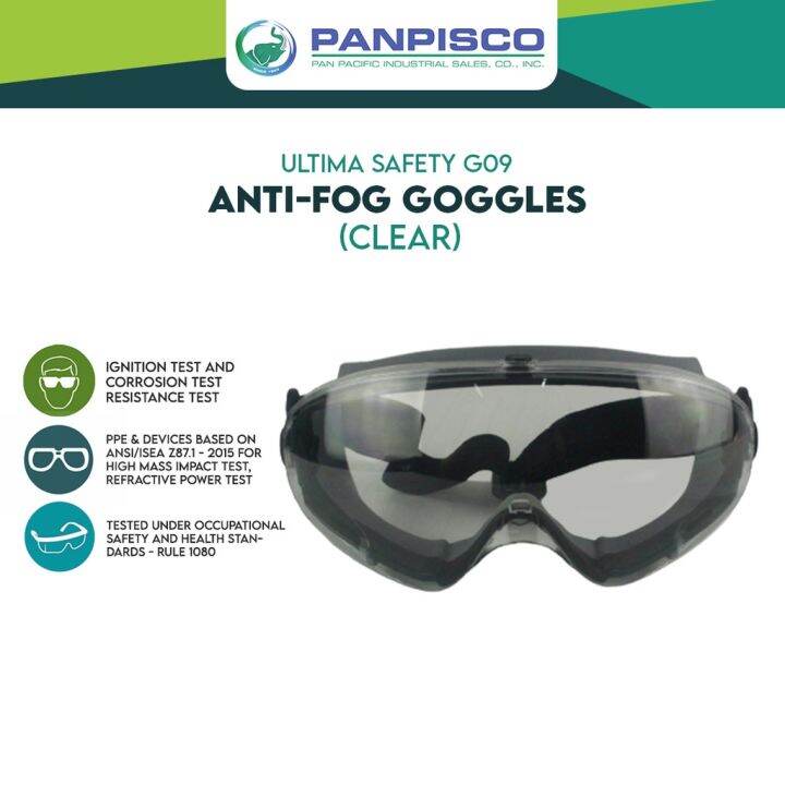 Panpisco Ultima Safety G Anti Fog Goggles Clear Lazada Ph