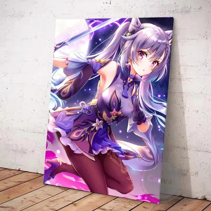 Anime Keqing Genshin Impact Canvas Decoration Prints Poster Wall Decor