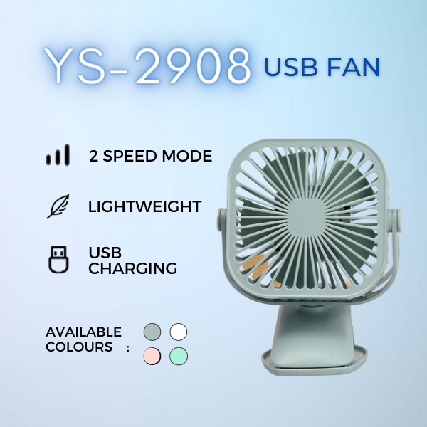 Ys Yase Adjust Mini Fan With Led Light Clip Usb Kipas Mini