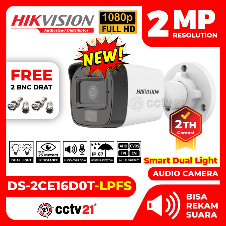 CCTV HIKVISION DS 2CE16D0T LPFS 2MP 1080P DUAL LIGHT AUDIO COLORVU