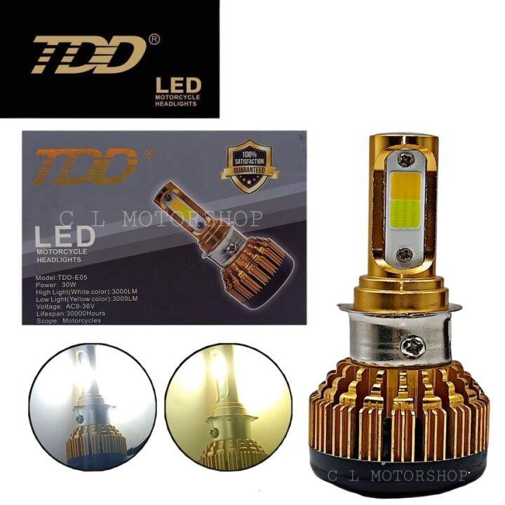 Tdd E W Led Motorcycle Headlight White Yellow Motor Accesories