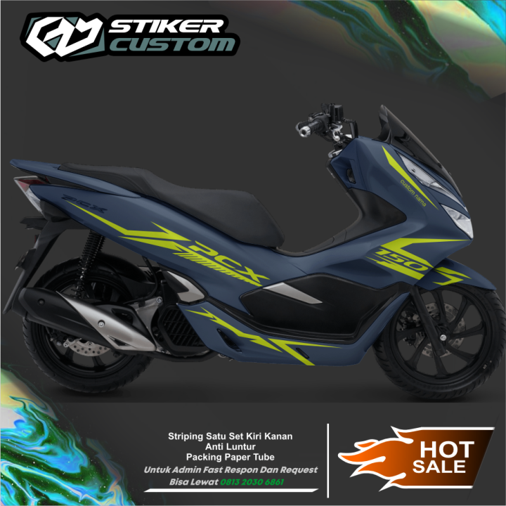 Cutting PCX Biru Navy Sticker Striping Variasi List Honda PCX