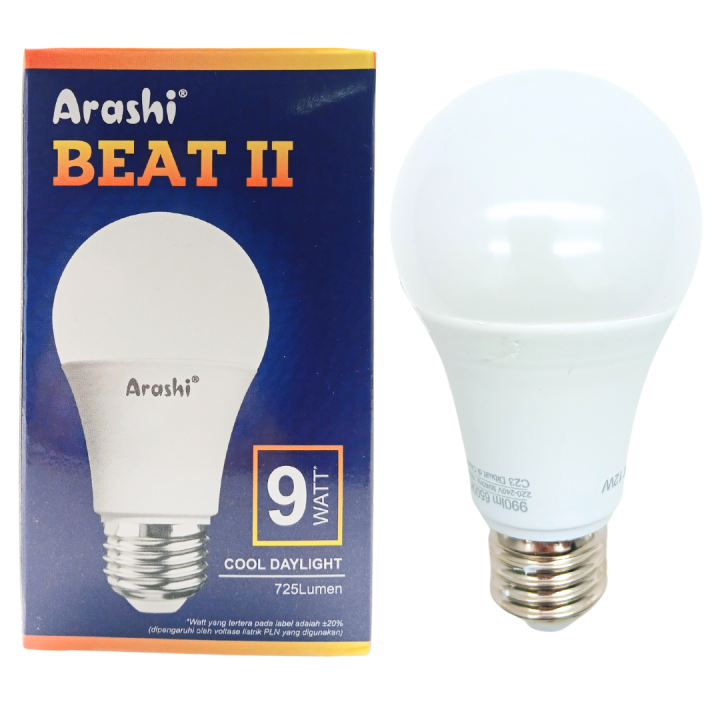 Bola Lampu Led Arashi Beat II 9 Watt Bohlam Arashi Beat II Led 9 W