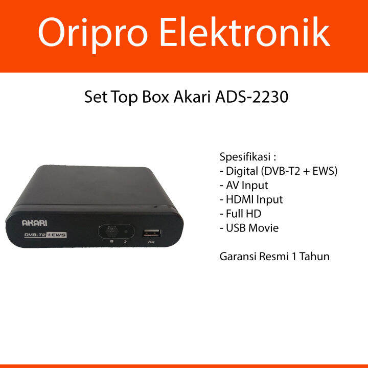 Set Top Box TV Digital DVB T2 EWS USB Movie Akari ADS 2230 Lazada