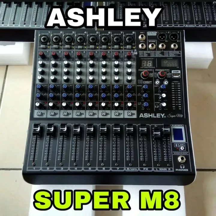 Mixer Ashley Super M8 Original 8 Channel Bluetooth Efek 99DSP USB To