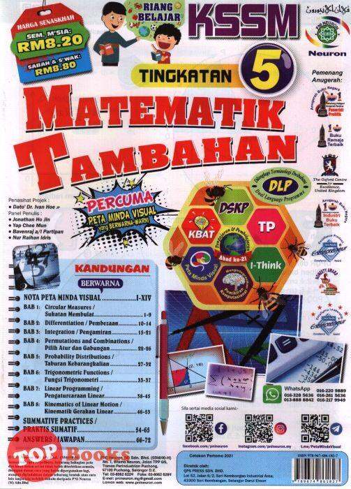 TOPBOOKS PNI Neuron Riang Belajar Matematik Tambahan Tingkatan 5 KSSM