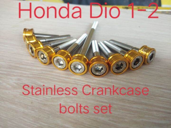 Markyzone Mc Part Stainless Crankcase Bolts Set For Honda Dio 1 2 Gold