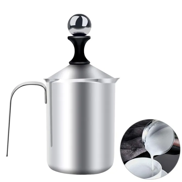 Ml Ml Manual Milk Frother Foamer Pitcher Stainless Steel Hand