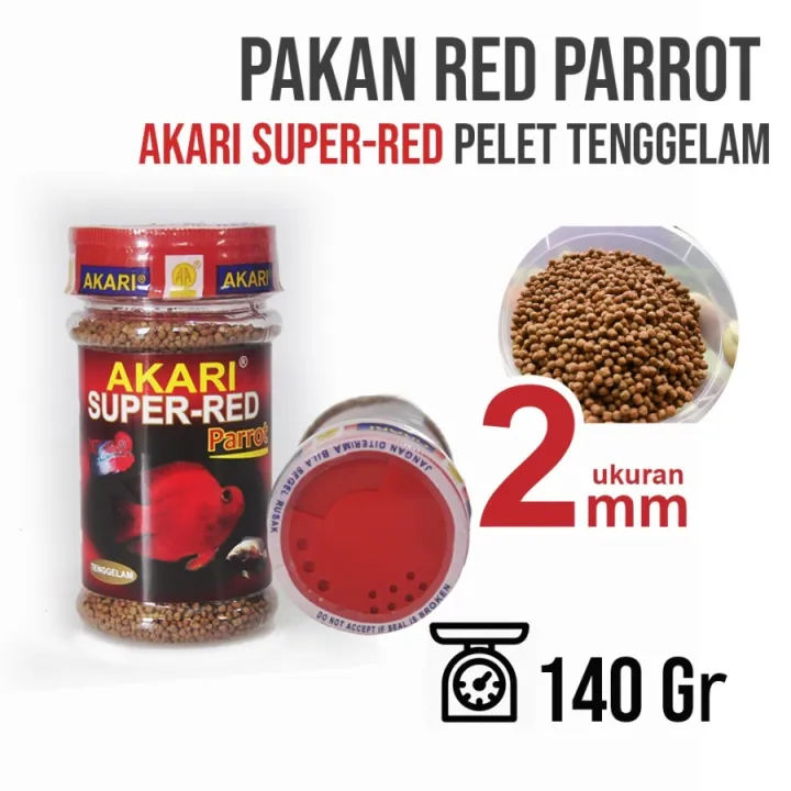 Akari Super Red Parrot Gr Pakan Ikan Parrot Louhan Cichlid Lazada