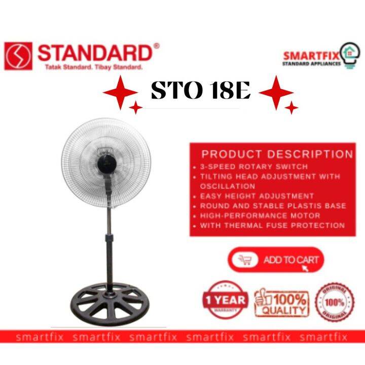 Standard Electric Fan Stand Fan 18 Inches Metal Blade STO 18 E Lazada PH