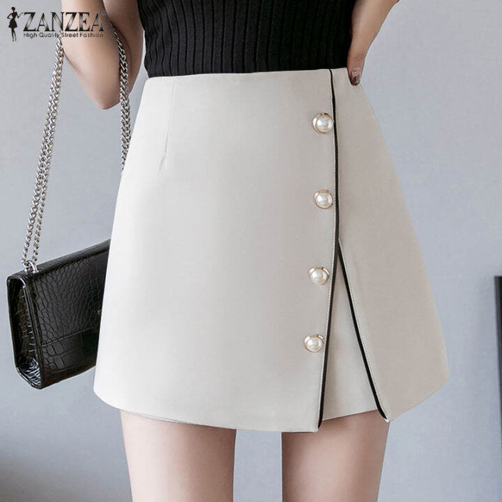 Zanzea Korean Style Women Elegant A Line Overskirts Formal Office High