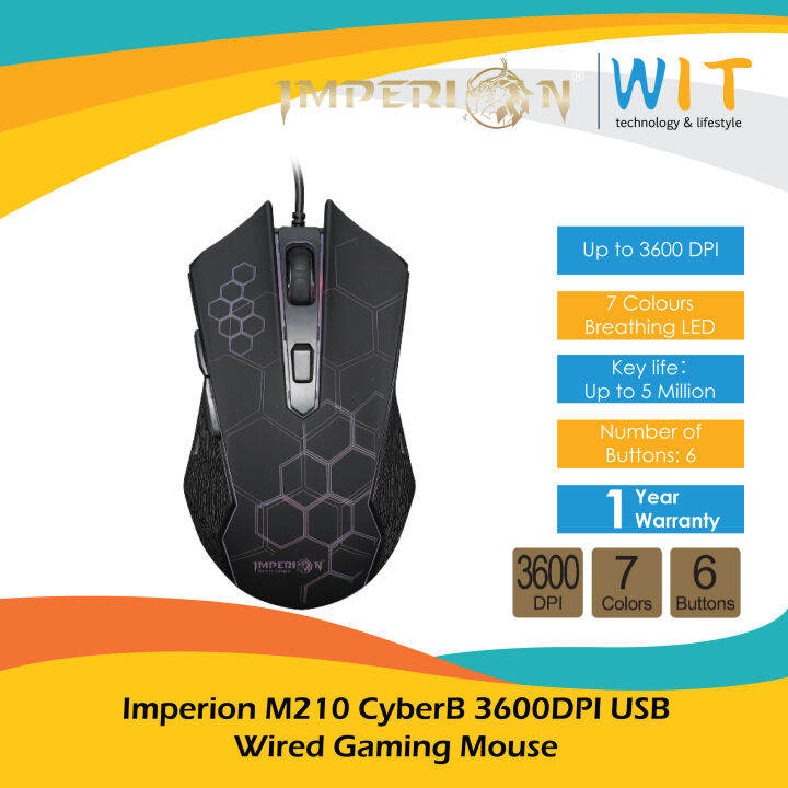 Imperion M210 CyberB 3600DPI USB Wired Gaming Mouse Lazada