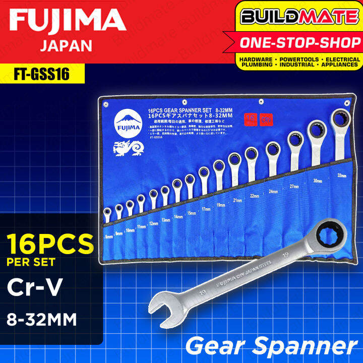 Fujima Gear Spanner Ratchet Combination Wrench Set Mm Cr V Pcs