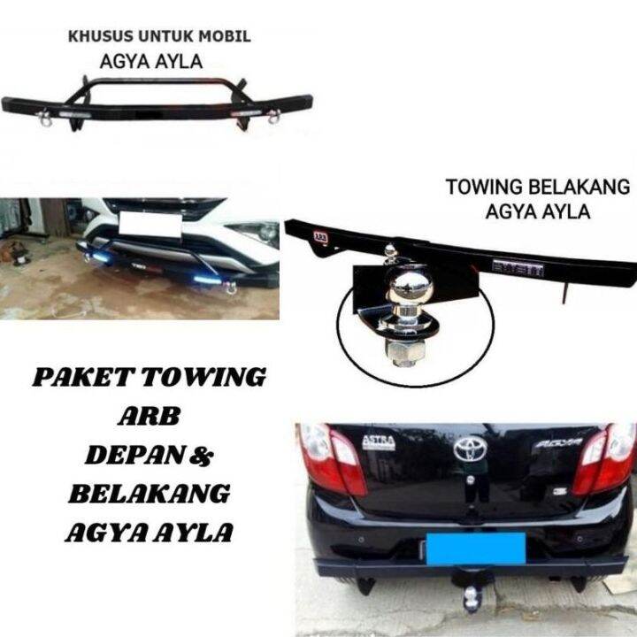 Paket Towing Depan Belakang Agya Ayla Tanduk Mobil Arb Besi Bemper