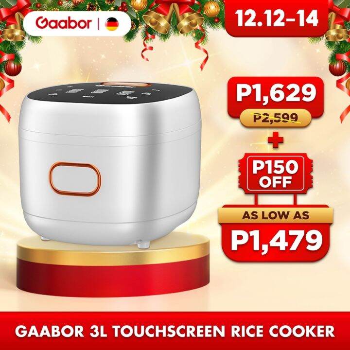 Gaabor Mulitfunctional Touchscreen Liter Rice Cooker Function Menu