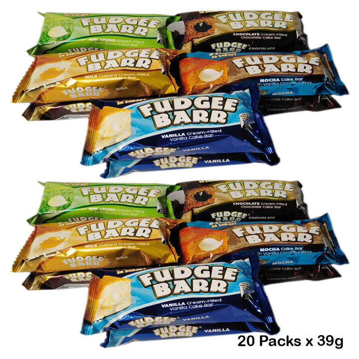 FUDGEE BARR Flavor Combo Cream Filled Cake Bar 20packs X 39g Lazada PH