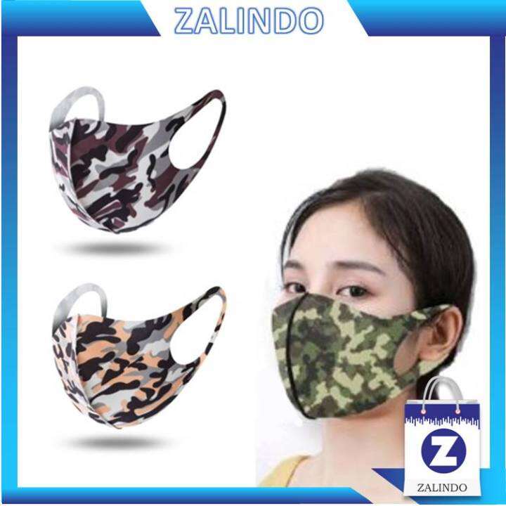 Zalindo Masker Kain Army Masker Motif Army Masker Mulut Masker