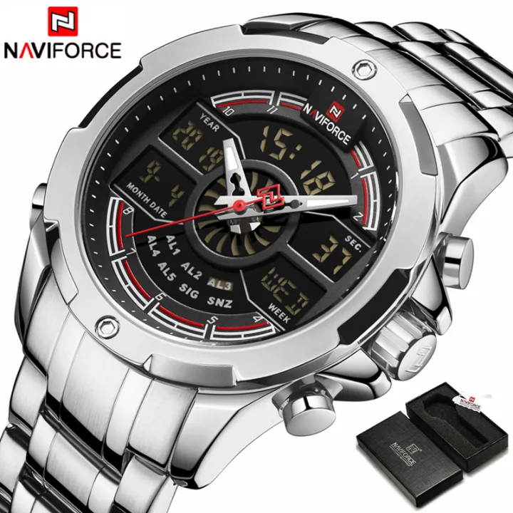 NAVIFORCE Brand Luxury Watch Men Fashion Sport Full Steel Quartz Men S