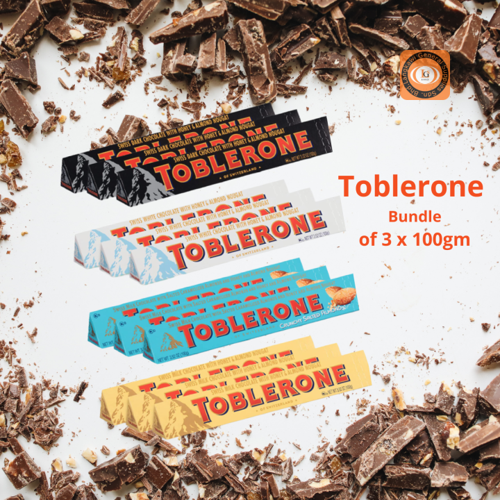 Toblerone Milk Chocolate With Honey Almond Nougat Bundle Of 3 X 100gm