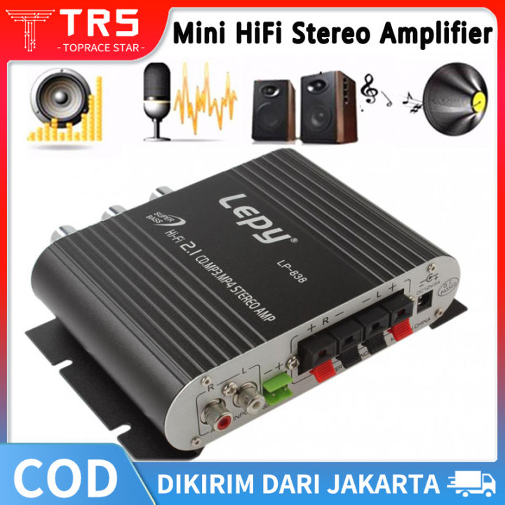 Dikirim Dari Jakarta LVPIN Mini HiFi Stereo Amplifier Treble Bass