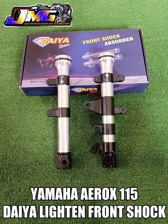 LIGHTEN FRONT SHOCK DAIYA YAMAHA AEROX 155 VERSION 1 VERSION 2 BLACK