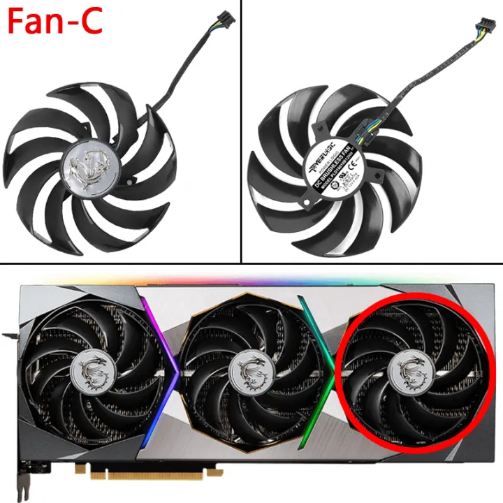 New 95MM PLD10010B12HH GPU Cooler Fan Replacement For MSI GeForce RTX