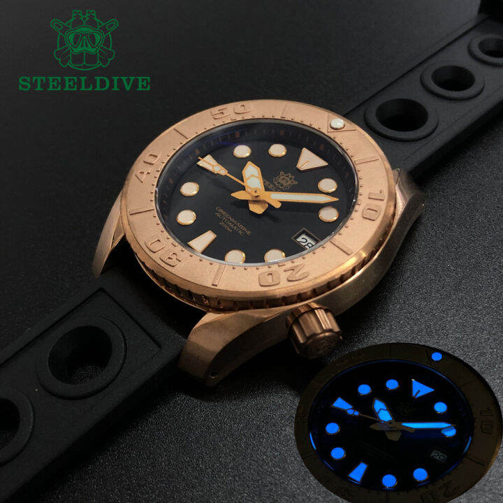 STEELDIVE SD1971S 45MM Black Dial Men S Bronze Diving Watch Sapphire