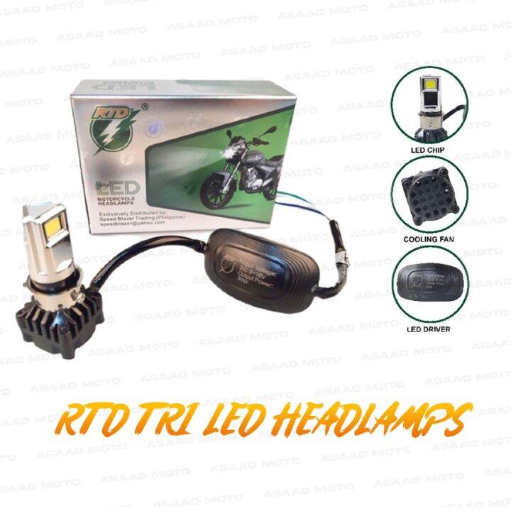 RUSI MP10 RTD TRI LED MOTORCYCLE HEADLAMPS M02D RTD Tri Led 25w