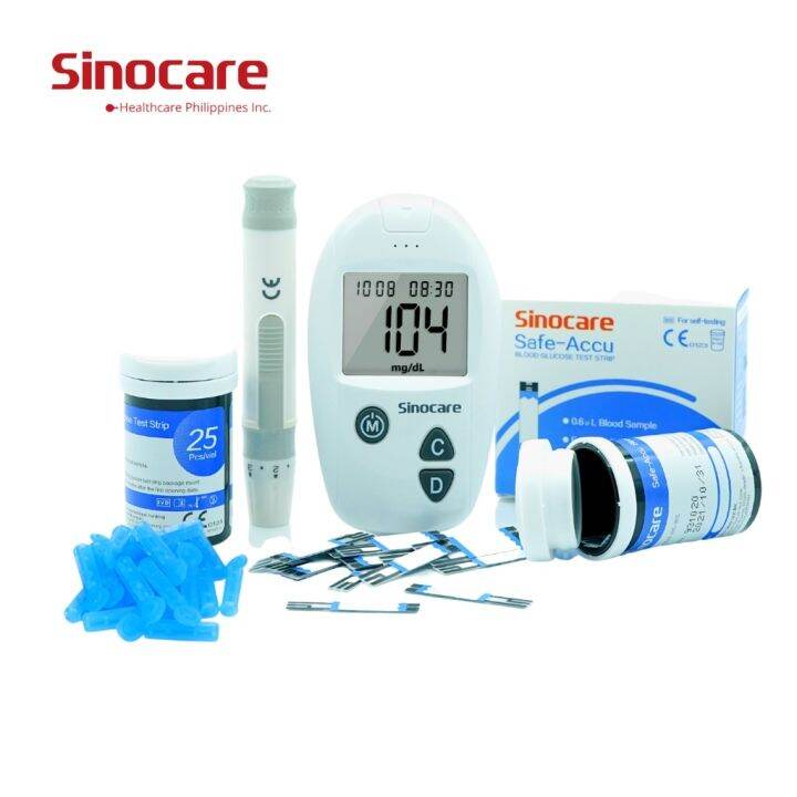 Sinocare Safe Accu Blood Glucose Meter 50pcs Test Strips And Lancets