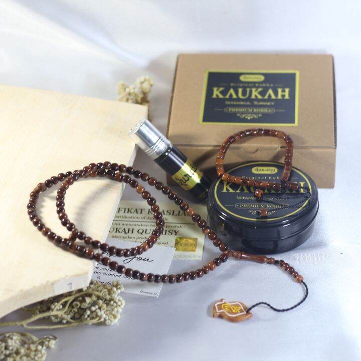 Tasbih Kaukah Bulat Terompah Uk 7 Bersertifikat Asli Free Parfum Dan