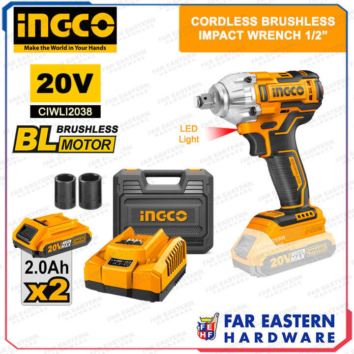 Ingco Cordless Brushless Impact Wrench Drive V Ciwli W