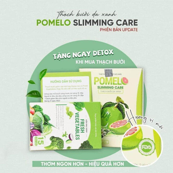 Thạch bưởi giảm cân da xanh Pomelo Slimming Care Hộp 15 gói Thạch giảm