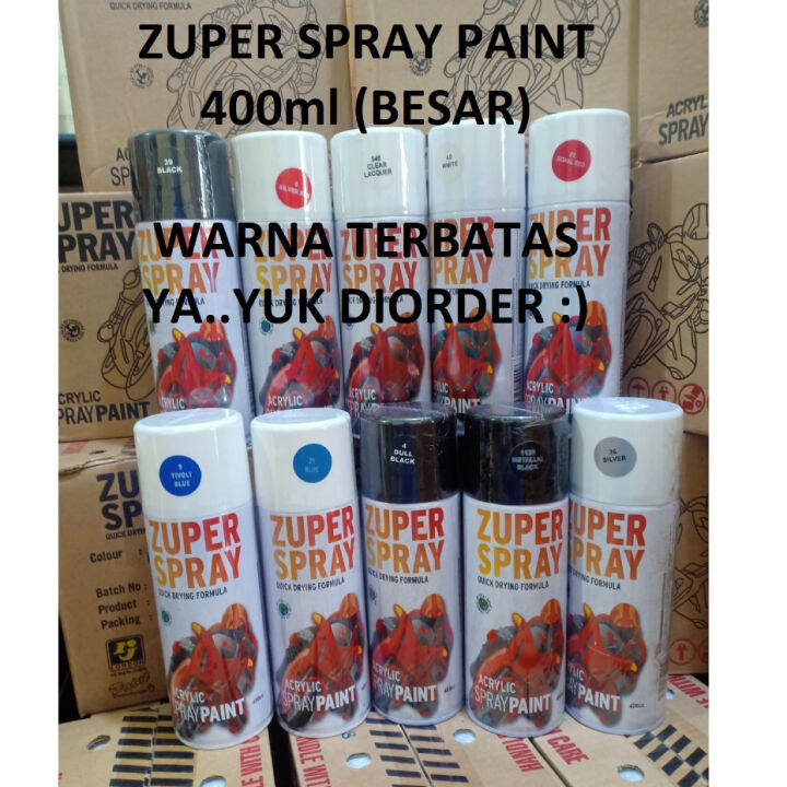 Zuper Spray Paint Warna Standard Ml Pilok Pilox Cat Semprot Hitam