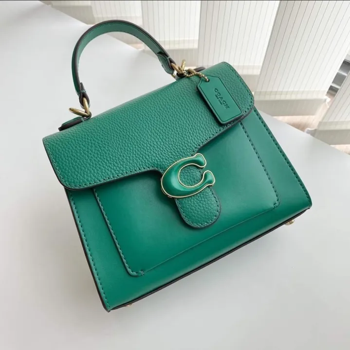 Coach C0773 Tabby Top Handle 20 In Green Refined Calf Leather And