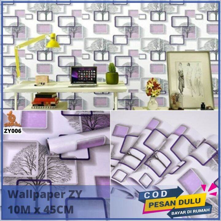 3 ROLL Wallpaper Stiker Dinding Motif Dan Karakter Premium Higth