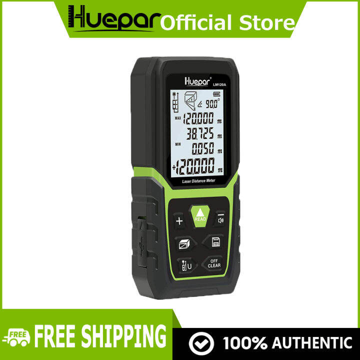 Huepar 100M Laser Rangefinder 330Ft 100M Backlit LCD Screen Laser