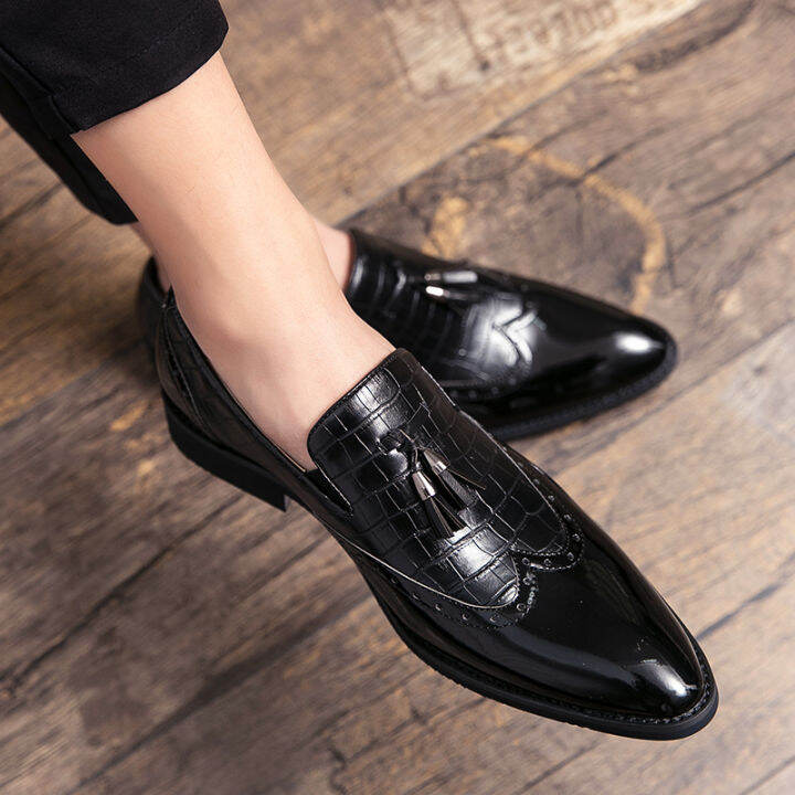 Big Size Leather Shoes Leather Fashion Men Business Dress Loafers