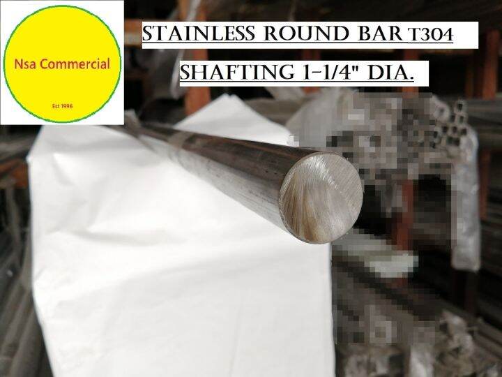 Stainless Steel T304 Round Bar Shafting 1 1 4 Outside Dia X 1 Foot